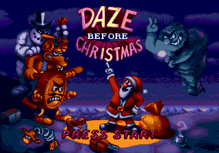 Daze Before Christmas title screen for Sega Mega Drive